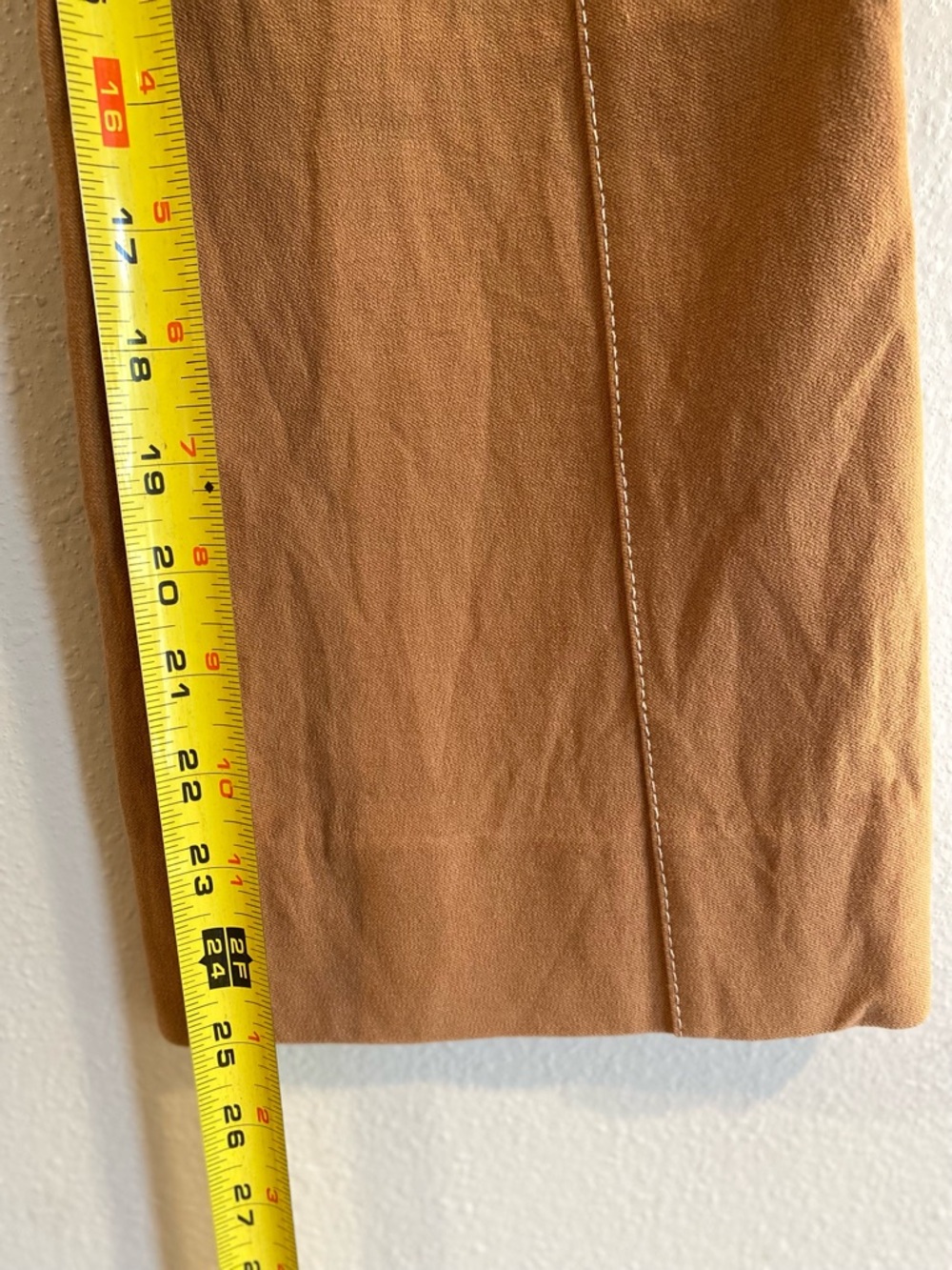 Derek Lam 10 Crosby Camel Flared Trousers Contrast Stitch Size 6 Cotton Cropped - Picture 8 of 16